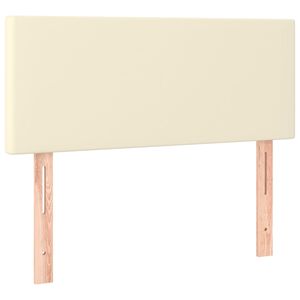 vidaXL Galvūgalis, kreminės spalvos, 100x5x78/88 cm, dirbtinė oda