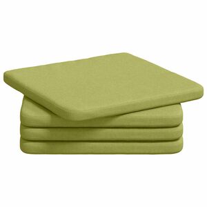 vidaXL Sėdynių pagalvėlės 4 pcs &Scaron;viesiai žalia 40 x 40 x 3 cm audinys