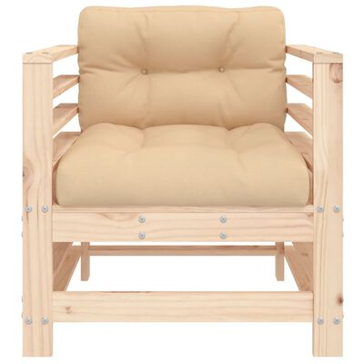 vidaXL Sodo kėdės su pagalvėlėmis, 2vnt., pušies medienos masyvas