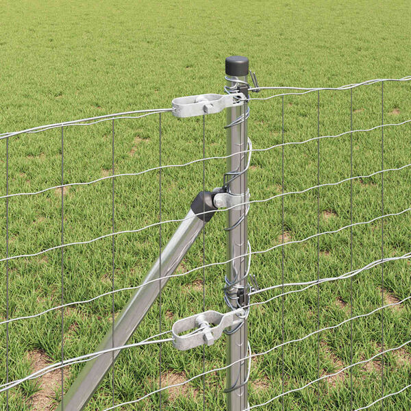 vidaXL Tvora su stulpais Sidabro 0,8 x 10 m Plienas ir PVC