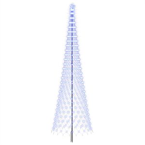 vidaXL LED Kalėdų medis 500 cm 550 LED Mėlyna Geležis Juoda