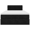 vidaXL Osmanų lovos rėmas su čiužiniu, juodas, 120x200cm, aksomas