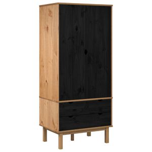 vidaXL Spinta OTTA Juoda 76,5 x 53 x 172 cm Pu&scaron;ies medienos masyvas