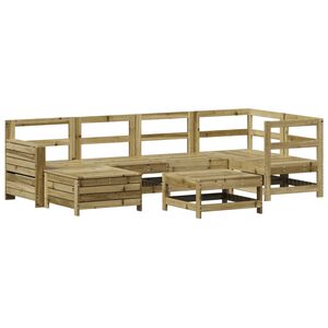 vidaXL Sodo sofos komplektas, 7 dalių, impregnuota pu&scaron;is