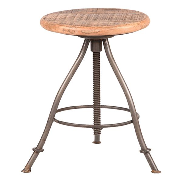 LABEL51 Taburetė Jaipur, medienos/deginto plieno, 35x35x46&ndash;75cm