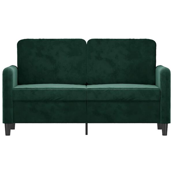 vidaXL Dvivietė sofa, tamsiai žalios spalvos, 120cm, aksomas