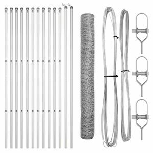 vidaXL Heksagonalinė tvoros tvirtinimo sistema 25 x 1,2 m Sidabrinė