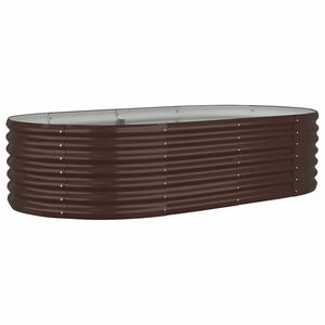 vidaXL Auk&scaron;tas sodo lovelis, rudas, 152x80x36cm, cinkuotas plienas