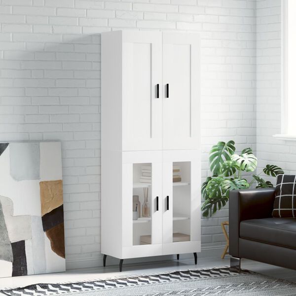 vidaXL Komoda, baltos spalvos, 69,5x34x180cm, apdirbta mediena