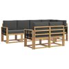 vidaXL Lauko sofos komplektas 7 pcs Balta ir antracito Poliesteris