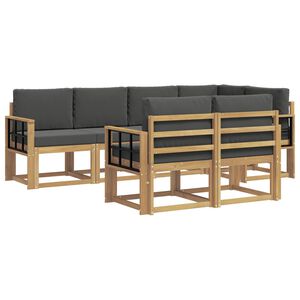 vidaXL Lauko sofos komplektas 7 pcs Balta ir antracito Poliesteris