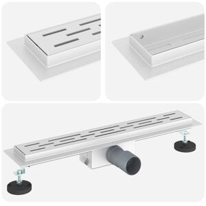 vidaXL Du&scaron;o nutekėjimas su linijiniu dizainu Sidabro 50 cm