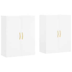 vidaXL Prie sienos montuojamos spintelės, 2vnt., baltos, 69,5x34x90cm