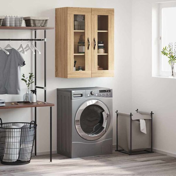 vidaXL Prie sienos montuojama spintelė, ąžuolo, 69,5x34x90cm, mediena