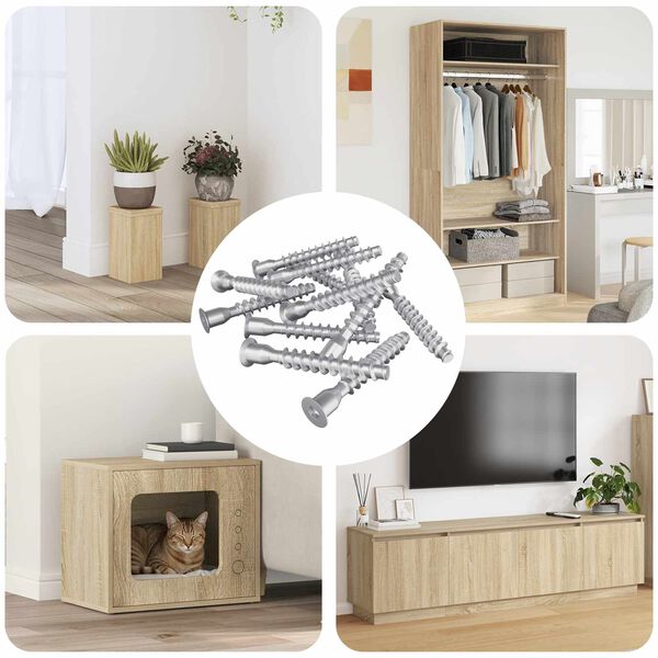 vidaXL Confirmat varžtai 2500 pcs Sidabro Metalas