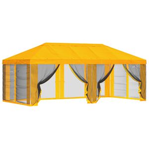 vidaXL Pavėsinės dengti su &scaron;oninėmis sienelėmis 6 x 3 m Geltona