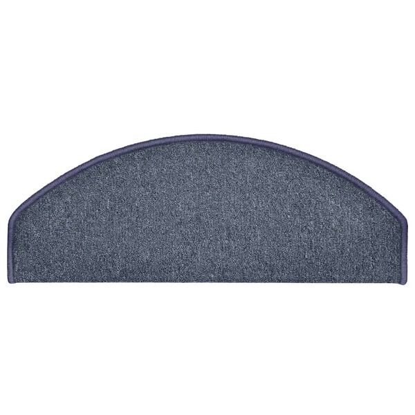 vidaXL Laiptų kilimėliai, 30 vnt., 65x24x4 cm, tamsiai pilki ir mėlyni, pusapvaliai, dideli