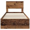 vidaXL Lovos rėmas su stalčių Senas medis 90 x 190 cm Apdirbta mediena