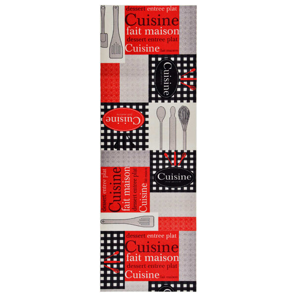 vidaXL Virtuvės kilimėlis, 45x150cm, plaunamas, su užrašais Cuisine