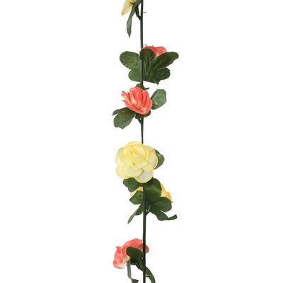 vidaXL Dirbtinių gėlių girliandos, 6vnt., saulėlydžio rožės, 250cm