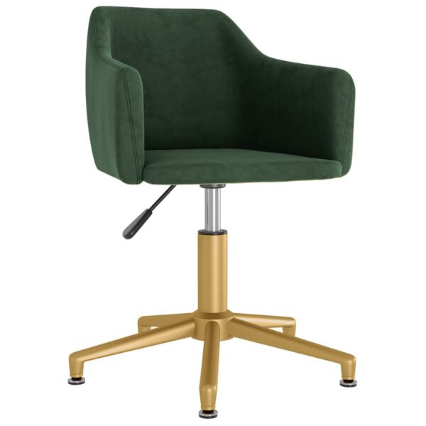 vidaXL Pasukamos valgomojo kėdės, 4vnt., tamsiai žalios, aksomas