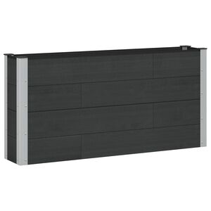 vidaXL Paauk&scaron;tinta sodo lova Juoda 150 x 30 x 72 cm WPC ir aliuminis