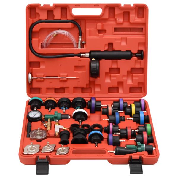 vidaXL Aušinimo sistemos slėgio matuoklis, raudonas, 52x40,5x9,5cm