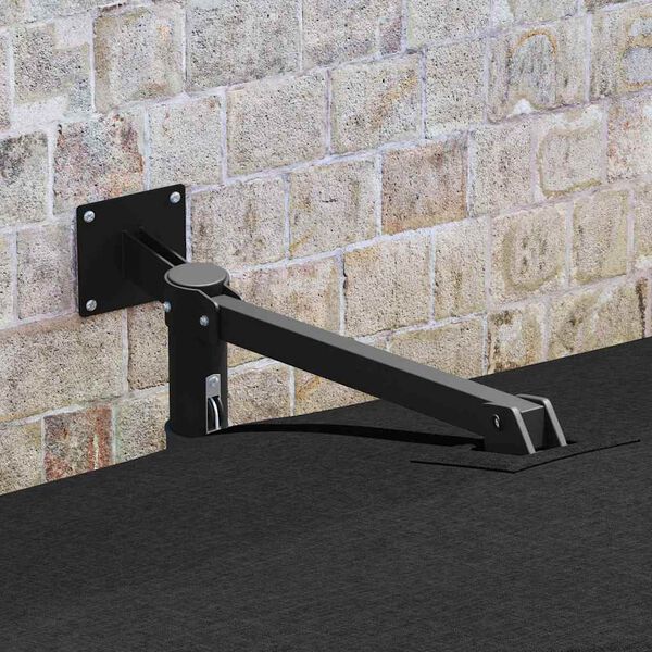 vidaXL Sodo skėtis Juoda ir juoda 248.5 x 247.5 x 160 cm