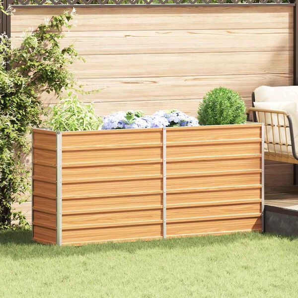 vidaXL Aukštas sodo lovelis, sidabrinis, 160x40x45cm, plienas