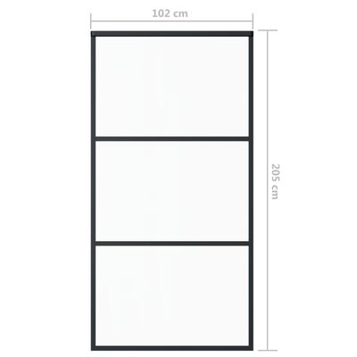 vidaXL Stumdomos durys su įrangos rinkiniu, 102x205cm, ESG/aliuminis