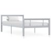 vidaXL Lovos rėmas, pilkos ir baltos spalvos, 90x200cm, metalas