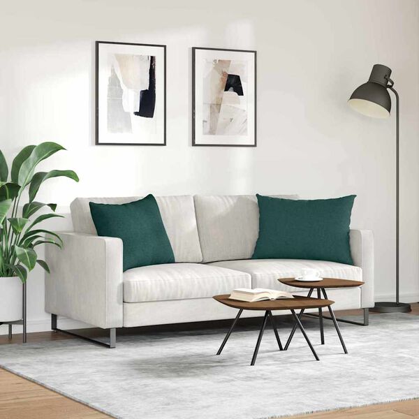 vidaXL Sofa Pagalvės 2 pcs Tamsiai žalia 70 x 50 cm audinys