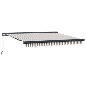 vidaXL I&scaron;traukiama markizė &Scaron;viesiai pilka ir balta. 500 &times; 300 cm