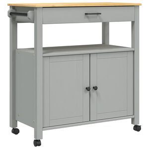 vidaXL Virtuvės vežimėlis MONZA, 84x40x88,5cm, pu&scaron;ies medienos masyvas