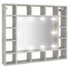 vidaXL Veidrodinė spintelė su LED, betono pilka, 91x15x76,5cm