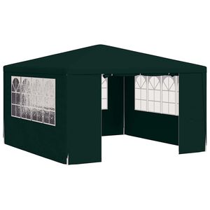 vidaXL Proginė palapinė su &scaron;oninėmis sienomis, žalia, 4x4m, 90g/m&sup2;