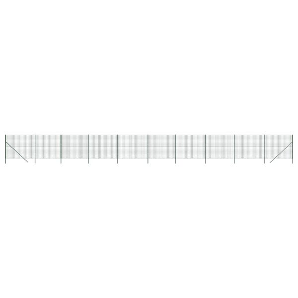 vidaXL Vielinė tinklinė tvora, žalia, 1,8x25m, galvanizuotas plienas