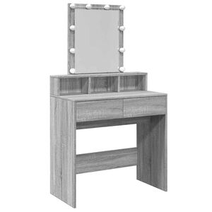 vidaXL Kosmetinis staliukas su LED, pilkas ąžuolo, 80x41x144,5cm