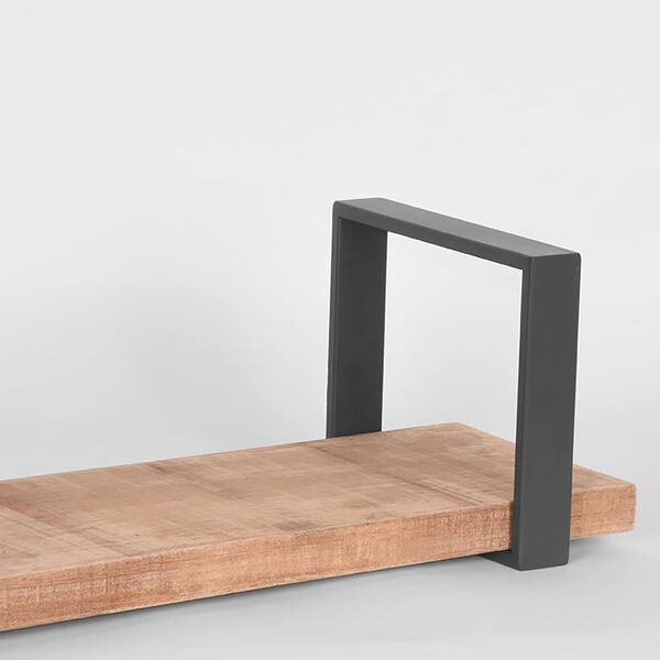 LABEL51 Sieninė lentyna Slam, medienos/plieno, 120x23x20cm, XXL dydžio