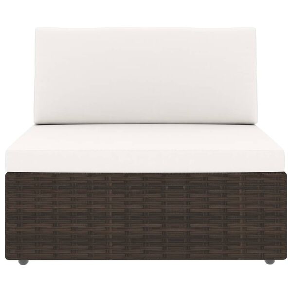 vidaXL Sodo poilsio baldų komplektas, 8 dalių, rudas, poliratanas