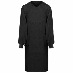 vidaXL Antklodė-džemperis su gobtuvu KINN Juoda XL Medvilnė