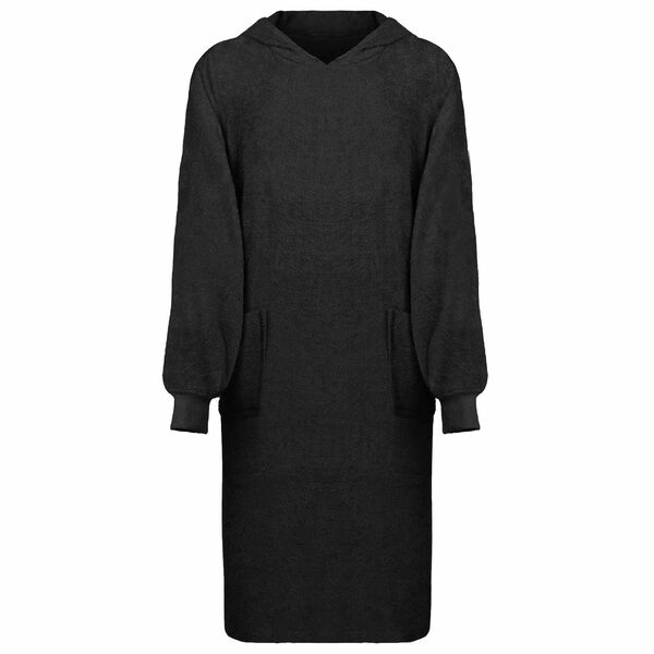 vidaXL Antklodė-džemperis su gobtuvu KINN Juoda XL Medvilnė