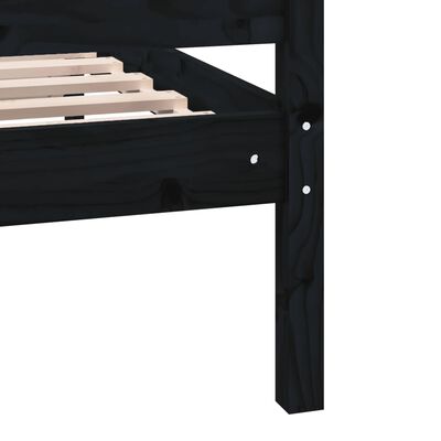 vidaXL Lovos rėmas, juodos spalvos, 140x190cm, medienos masyvas