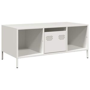 vidaXL kavos staliukas baltas 101,5x50x43,5cm &scaron;altai valcuotas plienas