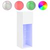 vidaXL TV spintelės su LED lemputėmis, 2vnt., baltos, 30,5x30x90cm