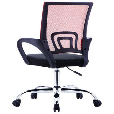 vidaXL Biuro kėdė su tinkliniu atlošu, raudonos spalvos, audinys