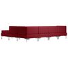 vidaXL Sofos komplektas, 6 dalių, raudonojo vyno spalvos, audinys