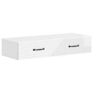 vidaXL Sieninis &scaron;oninis staliukas Itin blizgi balta Apdirbta mediena