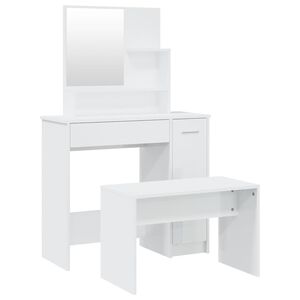 vidaXL Kosmetinio staliuko komplektas, baltas, 86,5x35x136cm, blizgus