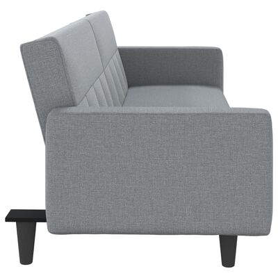 vidaXL Sofa-lova su pagalvėlėmis, šviesiai pilkos spalvos, audinys